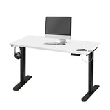 Oikiture Standing Desk Adjustable Motorised Black&White - Front View