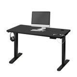 Oikiture Standing Desk Adjustable Motorised 140cm Black - 45-Degree Angle