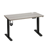 Oikiture 140cm Electric Standing Desk Single Motor Black&Grey-Oak