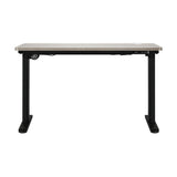 Oikiture 140cm Electric Standing Desk Single Motor Black&Grey-Oak - Top-Down View