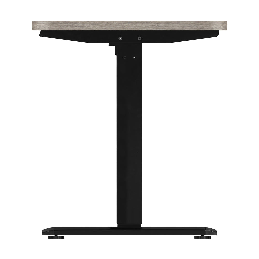 Oikiture 140cm Electric Standing Desk Single Motor Black&Grey-Oak