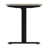 Oikiture 140cm Electric Standing Desk Single Motor Black&Grey-Oak - Front View
