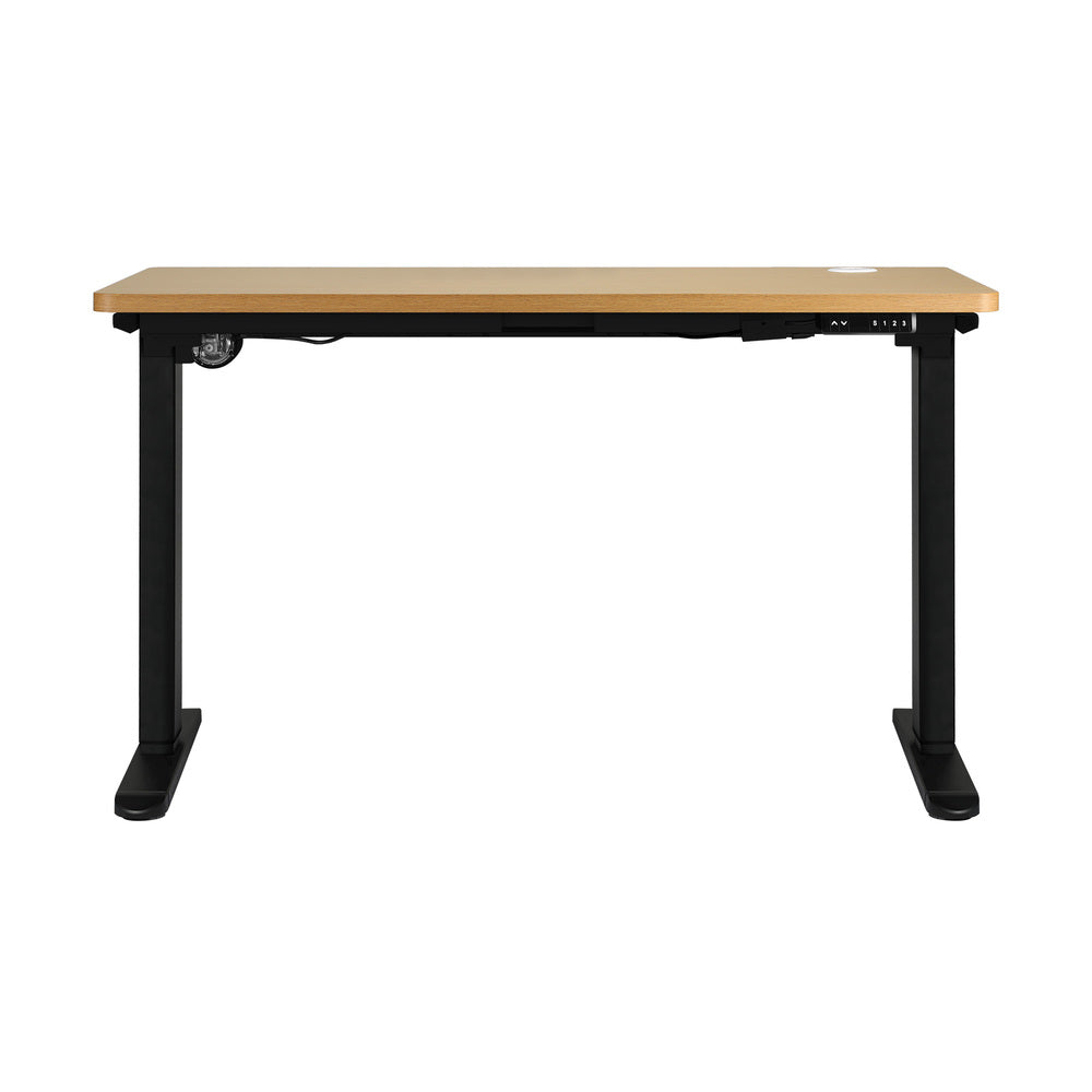 Oikiture Standing Desk Adjustable Motorised 140cm Black&Oak