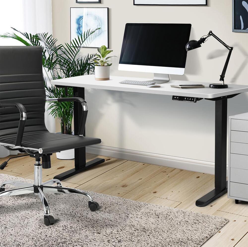 Oikiture Standing Desk Adjustable Motorised 150 Black&White