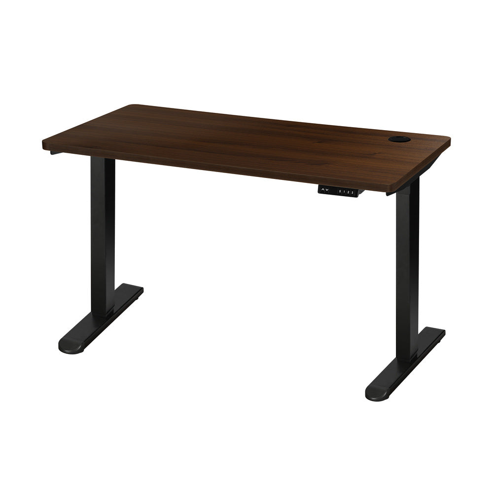 Oikiture Standing Desk Single Motor 150cm Black&Walnut
