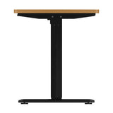 OIKITURE Sit Stand Desk Motorised Adjustable 160cm Black&Oak