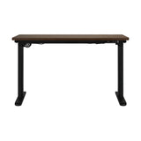 OIKITURE Sit Stand Desk Motorised Adjustable 160cm Black&Walnut