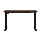OIKITURE Sit Stand Desk Motorised Adjustable 160cm Black&Walnut - Rear View