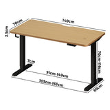 Oikiture Standing Desk Wireless Charging Single Motor 140CM Black&Oak - 45-Degree Angle