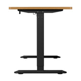 Oikiture Standing Desk Wireless Charging Single Motor 140CM Black&Oak - Side View