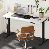 Oikiture Standing Desk Wireless Charging Single Motor 140CM Black&White