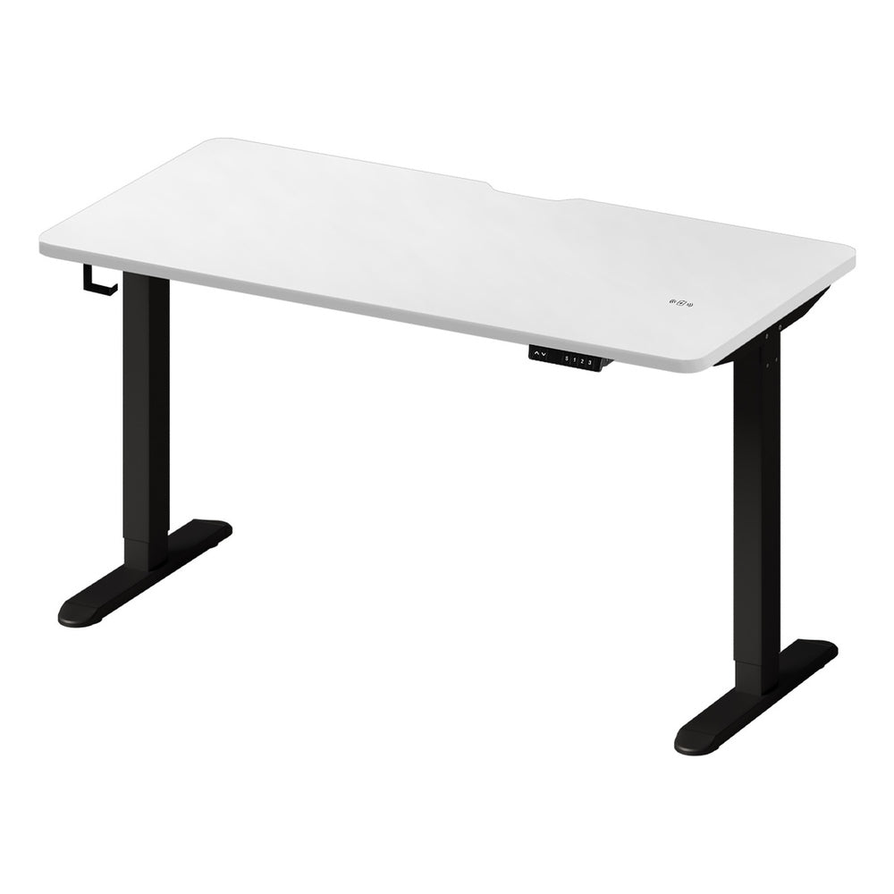 Oikiture Standing Desk Wireless Charging Single Motor 140CM Black&White