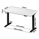 Oikiture Standing Desk Wireless Charging Single Motor 140CM Black&White