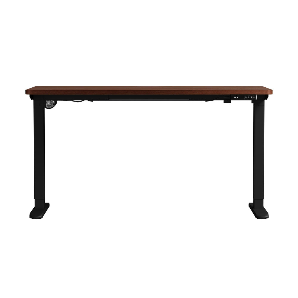 Oikiture Standing Desk Wireless Charging Single Motor 140CM Black&Walnut