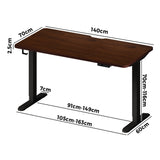 Oikiture Standing Desk Wireless Charging Single Motor 140CM Black&Walnut - 45-Degree Angle