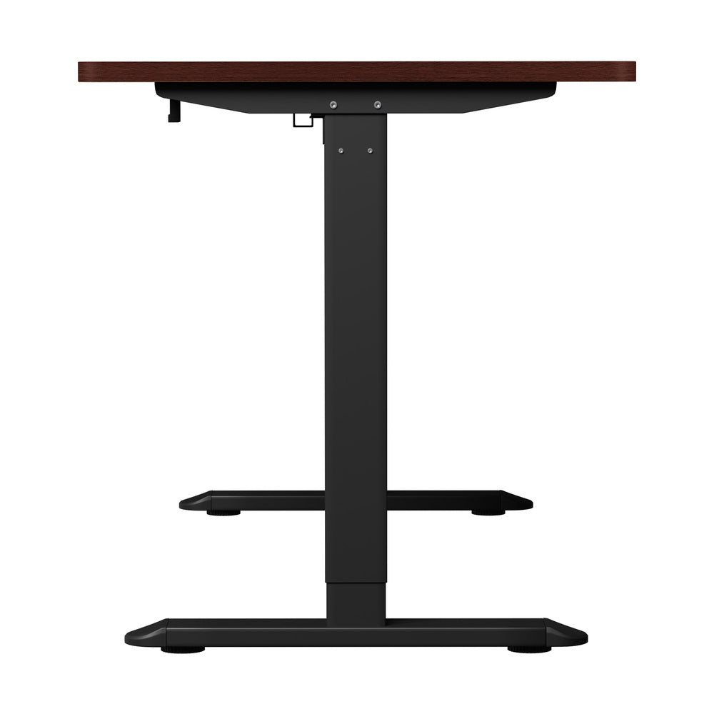 Oikiture Standing Desk Wireless Charging Single Motor 140CM Black&Walnut