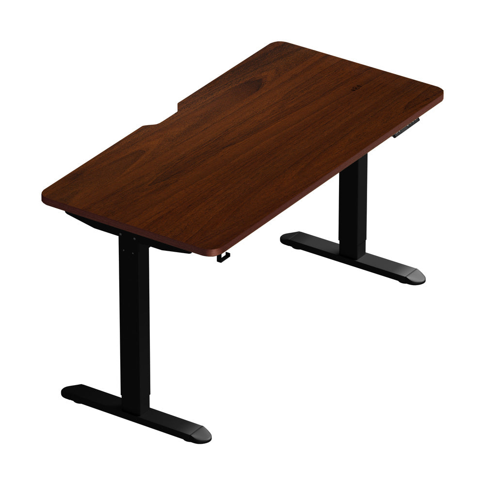 Oikiture Standing Desk Wireless Charging Single Motor 140CM Black&Walnut