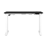 Oikiture Standing Desk Adjustable Motorised 120cm White&Black - Side View