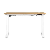 Oikiture Standing Desk Adjustable Motorised 120cm White&Oak - 45-Degree Angle