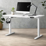 Oikiture Standing Desk Adjustable Motorised 120cm White - Top-Down View