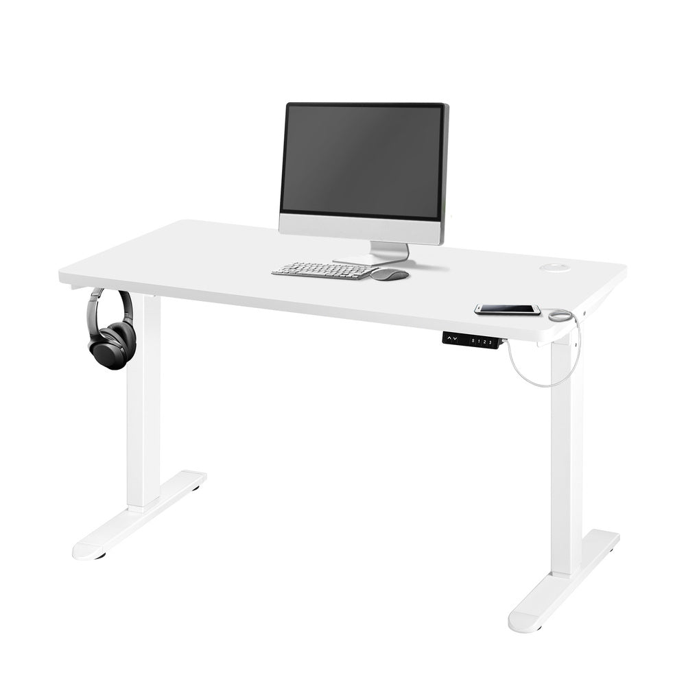 Oikiture Standing Desk Adjustable Motorised 120cm White