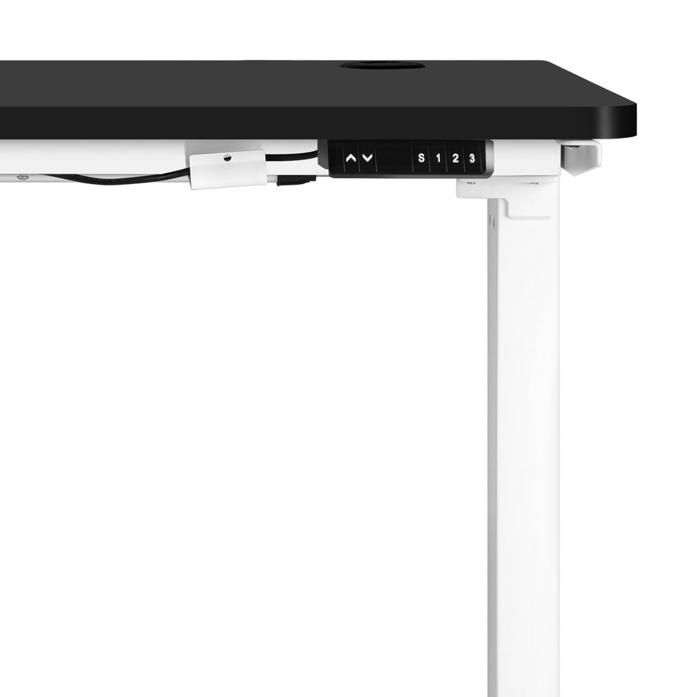 Oikiture Standing Desk Adjustable Motorised 140cm White&Black