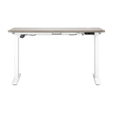 Oikiture 140cm Electric Standing Desk Single Motor White&Grey-Oak - Extra Image