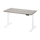 Oikiture 140cm Electric Standing Desk Single Motor White&Grey-Oak