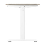 Oikiture 140cm Electric Standing Desk Single Motor White&Grey-Oak - Close-Up Angle