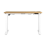 Oikiture Standing Desk Adjustable Motorised 140cm White&Oak