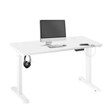 Oikiture Standing Desk Adjustable Motorised 140cm White