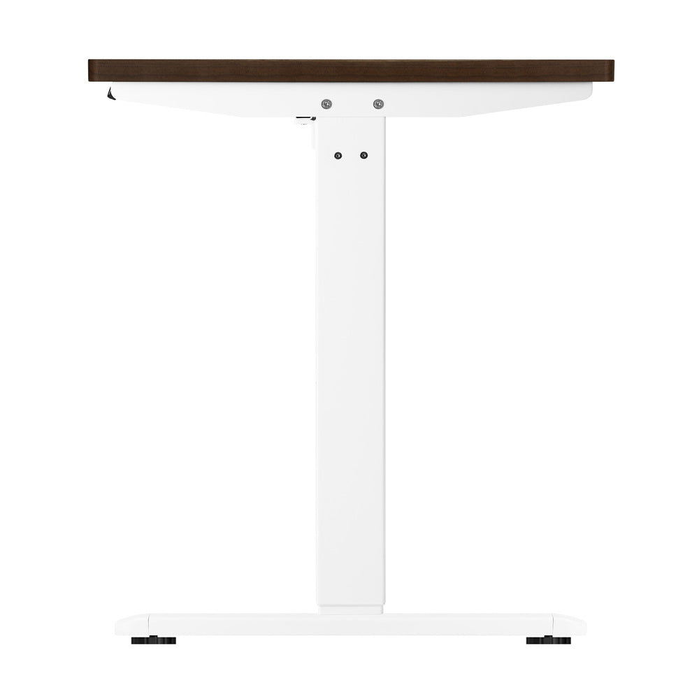 Oikiture Standing Desk Adjustable Motorised 140cm White&Walnut