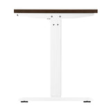 Oikiture Standing Desk Adjustable Motorised 140cm White&Walnut - Rear View