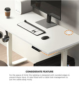 Oikiture Standing Desk Adjustable Motorised 150 White - Top-Down View