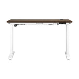 Oikiture Standing Desk Adjustable Motorised 150cm White&Walnut