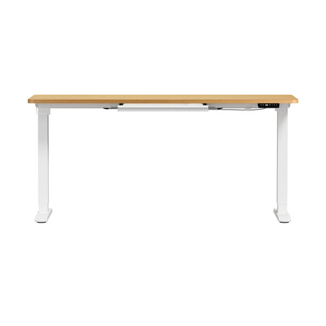 Oikiture 160cm Standing Desk With Drawer Motorized Adjustable White