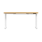 Oikiture 160cm Standing Desk With Drawer Motorized Adjustable White