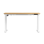 Oikiture Standing Desk Wireless Charging Single Motor 140CM White&Oak