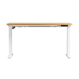 Oikiture Standing Desk Wireless Charging Single Motor 140CM White&Oak - 45-Degree Angle
