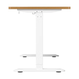 Oikiture Standing Desk Wireless Charging Single Motor 140CM White&Oak - Close-Up Angle