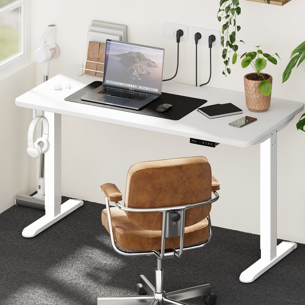 Oikiture Standing Desk Wireless Charging Single Motor 140CM White
