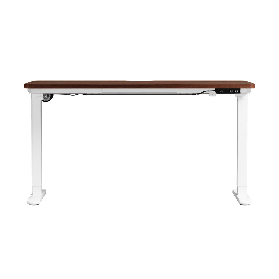 Oikiture Standing Desk Wireless Charging 140cm White & Walnut