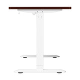 Oikiture Standing Desk Wireless Charging Single Motor 140CM White&Walnut - Side View