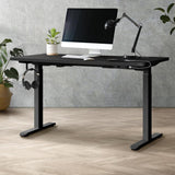 Oikiture Standing Desk Dual Motor Adjustable 120cm Black - Side View
