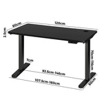 Oikiture Standing Desk Dual Motor Adjustable 120cm Black