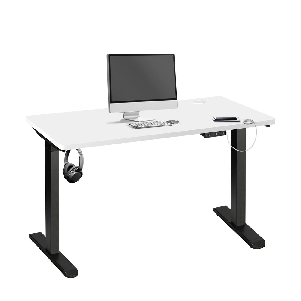 Oikiture Standing Desk Dual Motor Adjustable 120cm Black&White