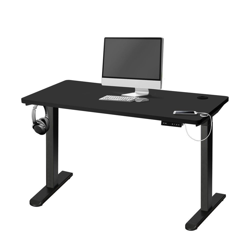 Oikiture Standing Desk Dual Motor Adjustable 140cm Black