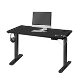 Oikiture Standing Desk Dual Motor Adjustable 140cm Black - Front View