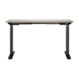 Oikiture 140cm Electric Standing Desk Dual Motor Black&Grey-Oak