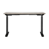 Oikiture 140cm Electric Standing Desk Dual Motor Black&Grey-Oak - Side View